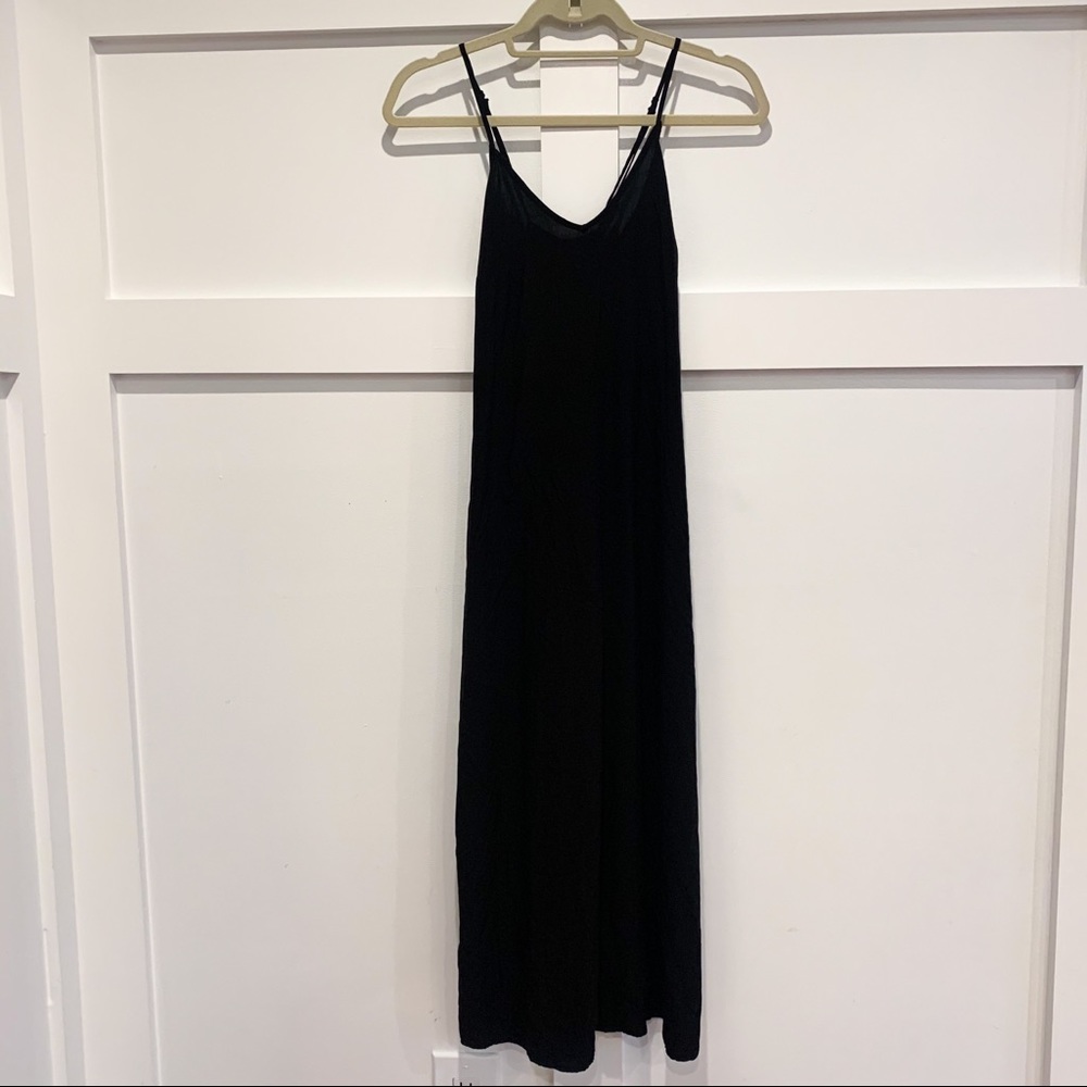 Old Navy black slip maxi dress crisscross back